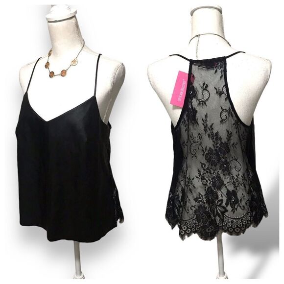 NWT Vegan leather and lace sexy cami - Picture 2 of 11